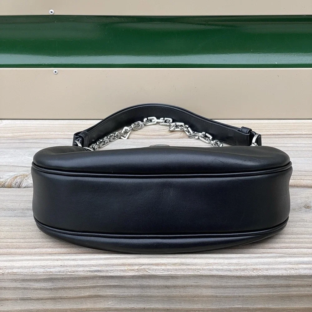 Marc Jacobs The Small Curve Shoulder Bag Black Leather Hobo with Dust Bag